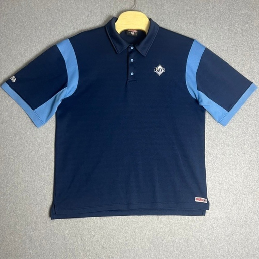 Stitches Tampa Bay Rays MLB Men's Blue Polo Shirt Size Extra‎ Large(XL)